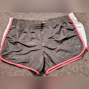 Danskin Now Athletic Running Shorts Womens Black Pink Trim Lightweight Activewea